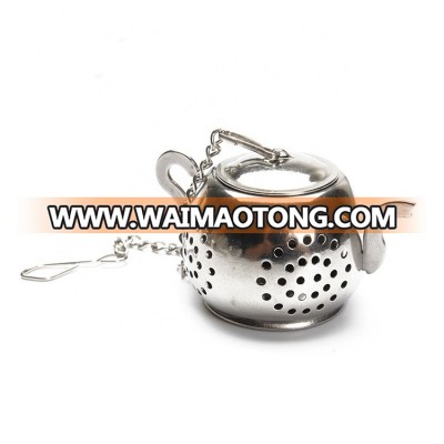 India Hot Selling Silver Teapot Shape Loose Leaf Tea Strainer Infuser