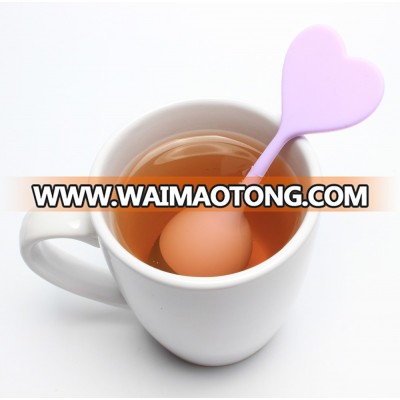 100% Food Grade Silicone Handle Heart Shape Tea Infuser with Drip tray