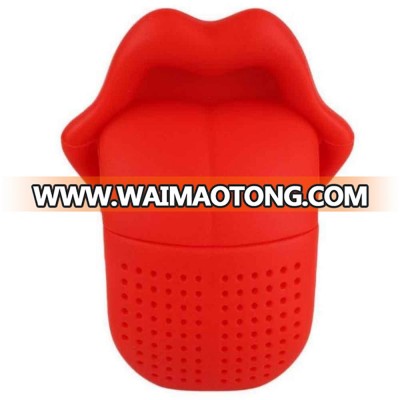 Creative Tea Strainer Red Lips Big Tongue Shaped Tea Infuser Loose Leaf Mug Strainer Cartoon Brewing Tools