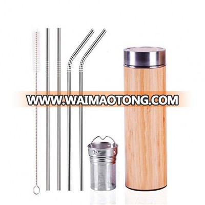 Tea Tumbler Thermos for Loose Leaf Tea, Coffee Mug & Fruit Water wStainless Steel Infuser 18 oz. ReusabStainless Steel straw set